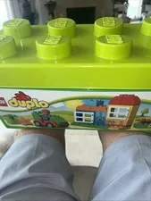 LEGO Duplo Green Storage Brick Container 12.5”x5.5” Empty Box Only