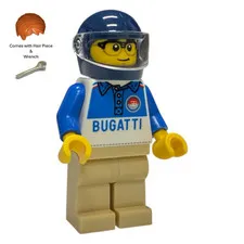 LEGO Minifigure SC143 Bugatti Vision Gran Turismo Driver Genuine Racing Figure