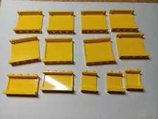 LEGO BULK LOT OF 13 YELLOW WALL PANELS 1X2X2 1X4X2 1X4X3