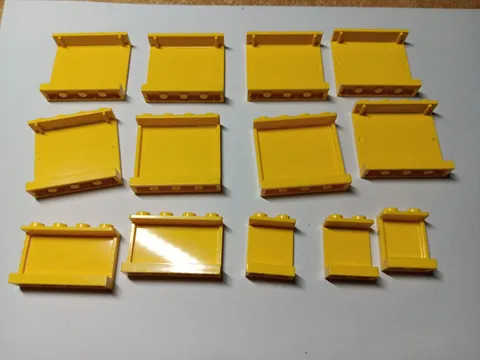LEGO BULK LOT OF 13 YELLOW WALL PANELS 1X2X2 1X4X2 1X4X3