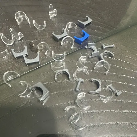 LEGO Parts/Pieces Lot Trans-Clear Curved Light Bluish Gray Clips Blue Black