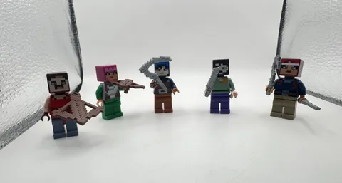 LEGO Minecraft Lot of 5 Minifigures weapons tools
