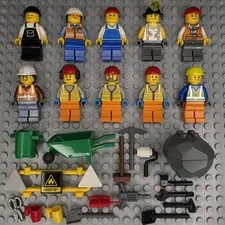 Lego City Construction Minifigures Lot and Accessories