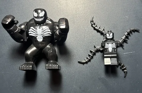 Lego Venom Custom Made Big Fig And Lego Venom Custom Made Mini Figure