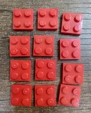 LEGO 2x2 RED PLATE (12 pieces)  Building Blocks Parts