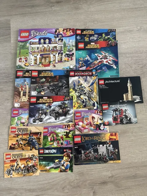 16 LEGO Instruction Manuals Technic Marvel Friends LOTR Architecture Lot