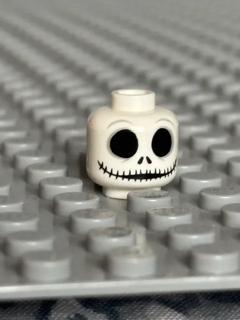 Lego Head Jack Skellington Minifig Replacement Part dis039 Disney CMF Skeleton