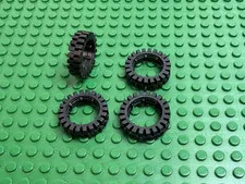 4x LEGO Tire 24D.x 8mm IOffset Tread Interior Ridges Adventurers Technic #3483
