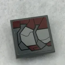 LEGO 11203pb039L Dark Bluish Gray Tile, Modified 2 x 2 Inverted W/ Armor Plates