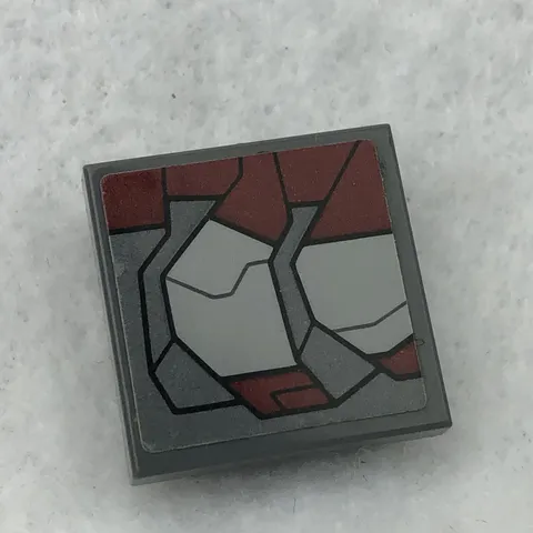 LEGO 11203pb039L Dark Bluish Gray Tile, Modified 2 x 2 Inverted W/ Armor Plates