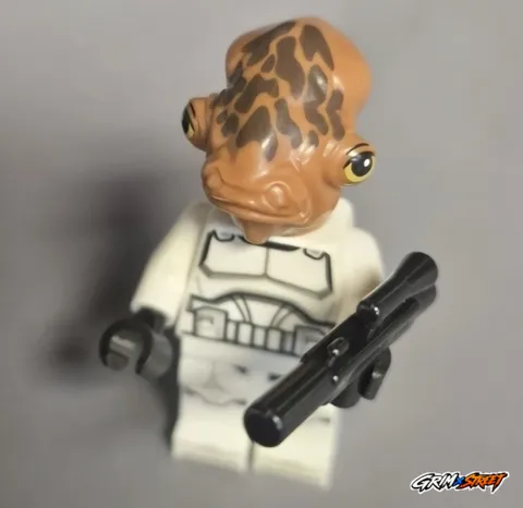 LEGO Star Wars Admiral Ackbar Hybrid Minifigure w/Blaster Rare Custom New Great