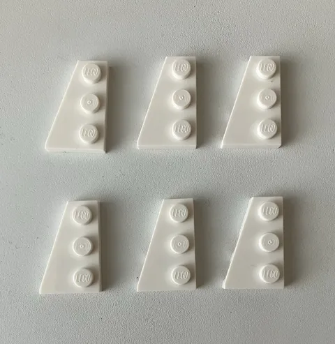 LEGO 6x NEW Plate 2x3 w/ Wedge/Angle Left WHITE #43723