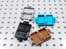 LEGO Lot of 4 Suitcase Briefcase Minifig Black Brown Flat Silver BS