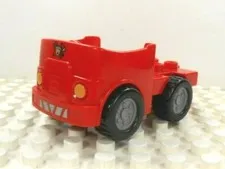 Lego Duplo Item Small Fire Truck w/ silver wheels red