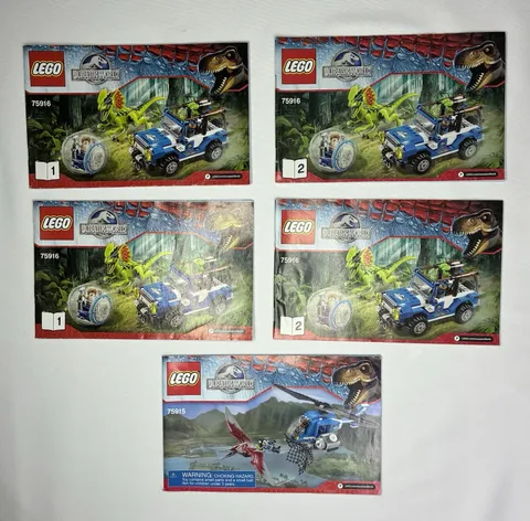 LEGO Jurassic World Instruction Manual Lot 75916 & 75915 Books Only