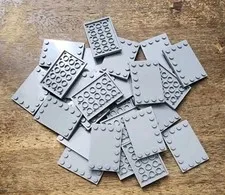 LEGO Light Bluish Gray Tile, Modified 4 x 6 Studs on Edges QTY 25. Part 6180