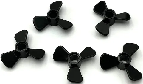 Lego 5 New Black Propellers 3 Blade 3 Diameter with Pin Hole Parts