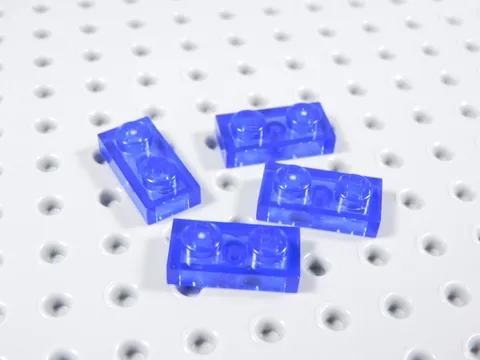 LEGO Lot of 4 Trans Purple 1x2 Plates BA