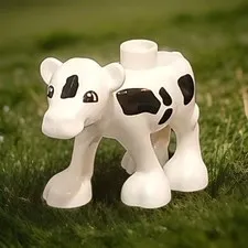 New! Lego Duplo Black Spotted Calf Baby Cow Animal Zoo Replacement Farm House