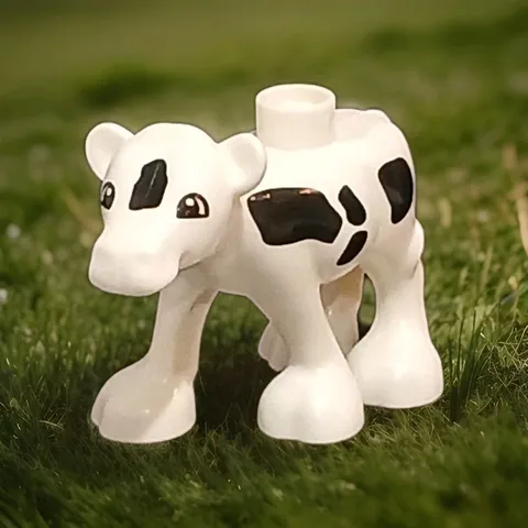 New! Lego Duplo Black Spotted Calf Baby Cow Animal Zoo Replacement Farm House