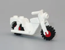 LEGO Motorcycle Dirt Bike white red rims for minifigures