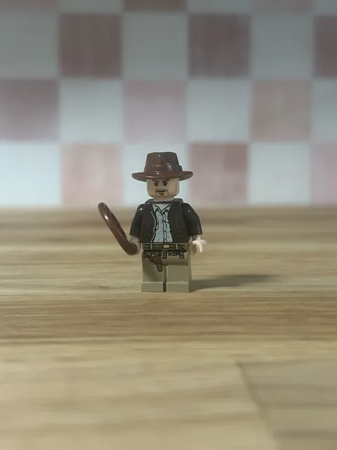 LEGO Indiana Jones Minifigure w/ Brown Hat & Whip Accessory, Plastic Age 5+