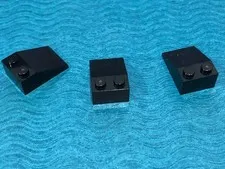 LEGO PART 3298 BRICK SLOPES 33 DEGREE 3x2 STUD 3 PIECES (BLACK)