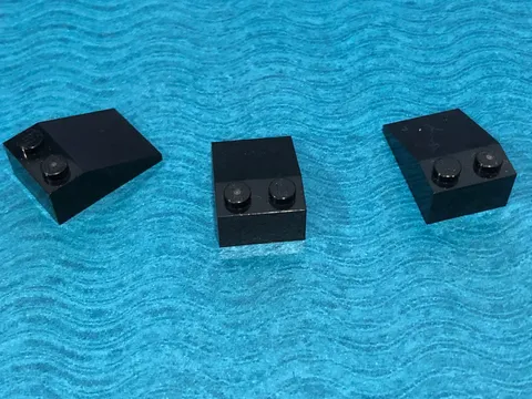 LEGO PART 3298 BRICK SLOPES 33 DEGREE 3x2 STUD 3 PIECES (BLACK)