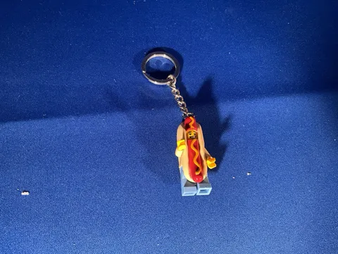 LEGO Hot Dog Suit Guy Keychain Keyring Series 13 Minifigure 853571 Retired 1.75"