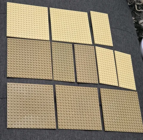 Lego Tan 16x16 8x16 Base Plates 5"x5" 2.5"x5" Baseplates 11 Pc Genuine Lot