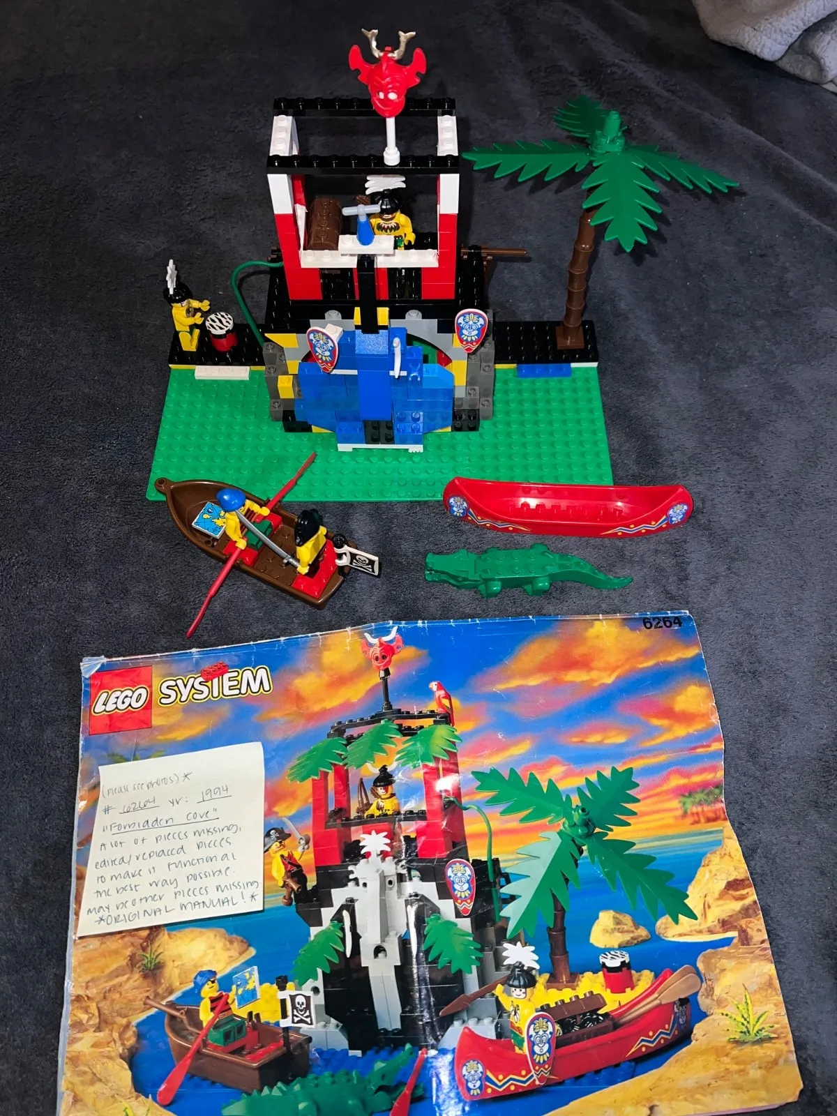 RARE VINTAGE 90s Lego set Forbidden Cove with original manual! **description**
