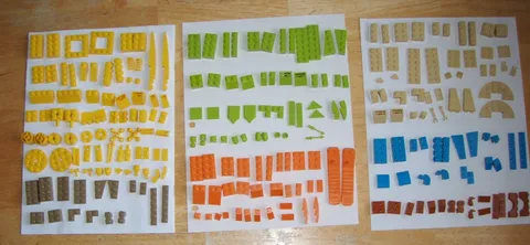 Lot/250 LEGO Bright Color Blocks/Pieces Plus Taupe/Brown - Various Shapes/Sizes