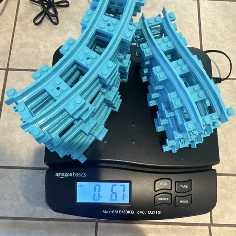 LEGO Bulk Lot Blue Train Tracks Curved Track Pieces Plastic Trains Set