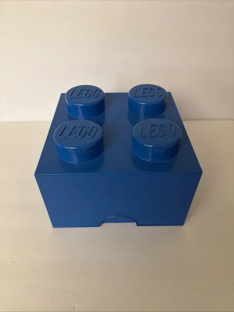 LEGO Blue Stackable Plastic Storage Brick Box 8x8x7.5 in Single Compartment