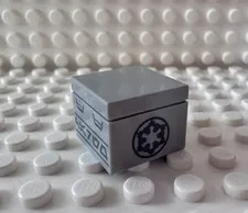 LEGO Container, Box 2 x 2 x 1 Dark Bluish Gray SW Imperial Logo 35700pb05
