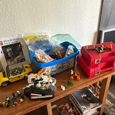 LEGO Bulk Lot Tub w/ Minifigures, Vehicles, Storage Boxes, 1991 Catalog & More