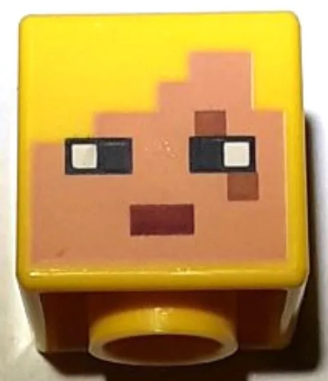 LEGO® Part 19729pb065 - Head, Modified Cube (Minecraft Dragon Archer)