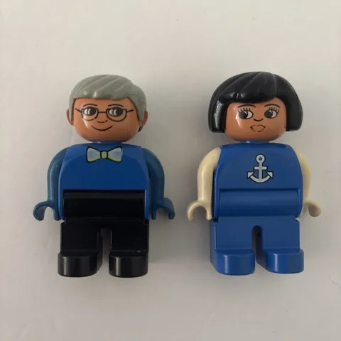 Lego Duplo Figures Grandpa Grandfather and Sailor Anchor Woman