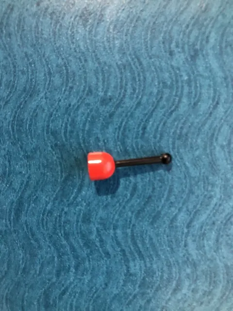 LEGO PART 73587 MINIFIGURE ANTENNA ASSEMBLY (BLACK ANTENNA-RED BASE)