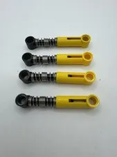 (4) LEGO Technic 6.5L Shock Absorber Lot- Hard Spring- YELLOW