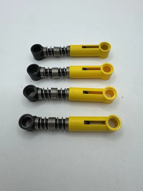 (4) LEGO Technic 6.5L Shock Absorber Lot- Hard Spring- YELLOW