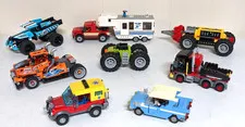 Lot of 8 LEGO CITY Vehicles -Cars Trucks Camper Jeep w/ some Mini Figs