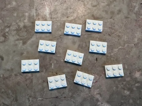 LEGO Parts Lot (10) , 2x3 White Plate , Part# 3021