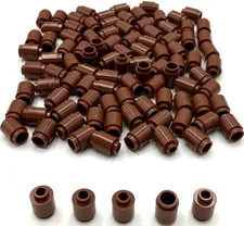 Lego 100 New Reddish Brown Bricks Building Blocks Round 1 x 1 Parts