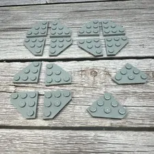 LEGO Parts - Light Bluish Gray Wedge, Plate 3 x 3 Cut Corner - No 2450 - QTY 14