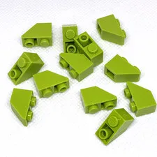 LEGO Parts - Lime Green Slope, Inverted 45 2 x 1 - No 3665 - QTY 12