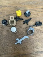 lot of 10 lego minifigures Assorted Accessories!