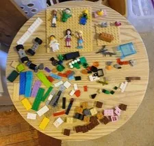 Lego Figures And Pieces Assortment Lot of 100 Pieces 6 People And 2 Animals