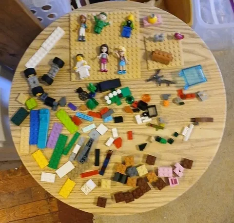 Lego Figures And Pieces Assortment Lot of 100 Pieces 6 People And 2 Animals