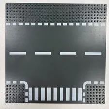 Lego Baseplate, Road 32 x 32 T Intersection w/ White Dashed Lines (44341px2)